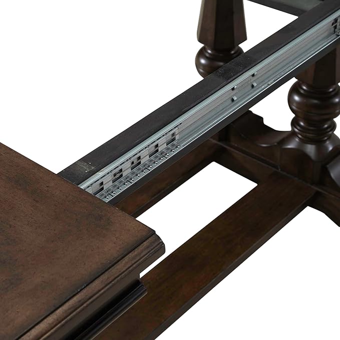 Liberty Furniture Arden Road 7 Piece Dining Trestle Table Set - 6 Splat Back Side Chairs - Satin Cherry