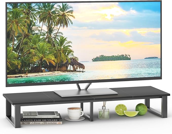 aboxoo 47" TV Riser for 32-60 inch TV, TV Riser Stand Shelf, Tabletop TV Stand Riser, Computer Monitor Table for Home Living Room, Study Office (Black)