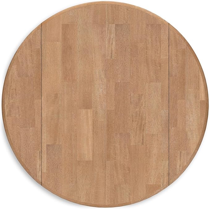 Signature Design by Ashley Gesthaven Farmhouse Dining Drop Leaf Table with 4 Legs, Light Brown & White
