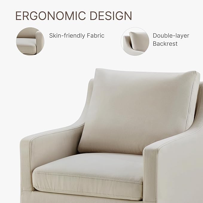 Upholstered Dining Chairs with Casters Washable Cover Side Deskchair with Rollers for Diningroom, Living Room, Flax Beige, 2 Box