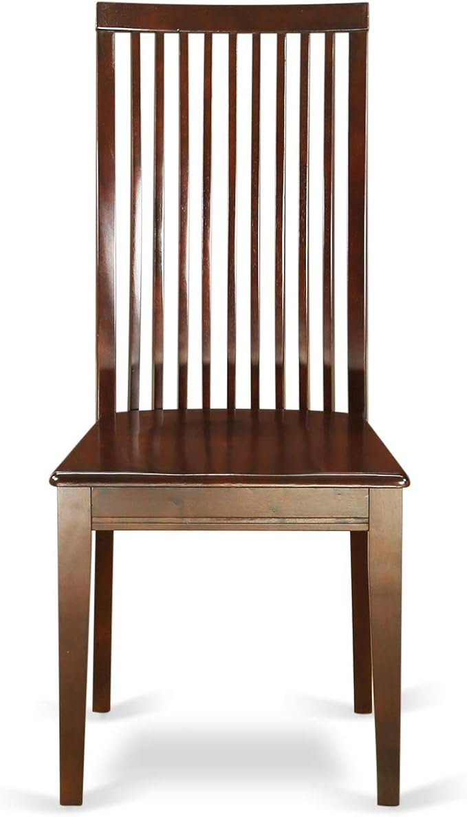 East West Furniture ESIP3-MAH-W 3 Piece Dining Table Set for Small Spaces Contains a Round Dining Room Table with Pedestal and 2 Wood Seat Chairs, 30x30 Inch, Mahogany