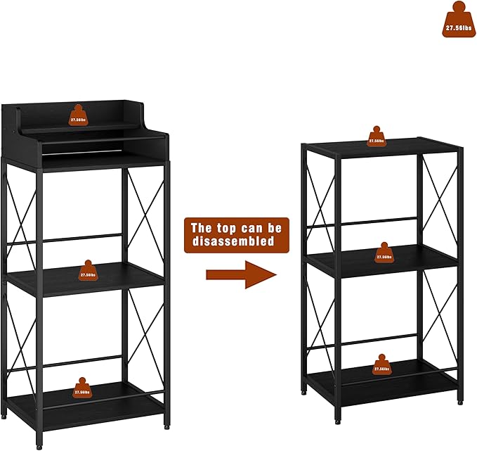 KLM Liquor Bottle Display Shelf, Liquor Cabinet bar for Home, 4 Step Liquor cabinetck, Mini bar,Liquor Cabinet, Home Retro Bar Shelf Stand for Liquor Whiskey, Spirits（Black）