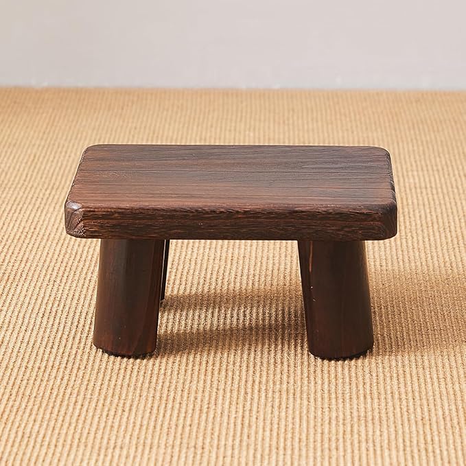 Wood Stool & Bench - Kids, Small, Kitchen Step, Wooden Steps & Plant Stand (14.2"x10.2"x7.1")