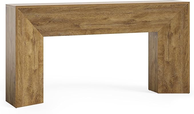 LITTLE TREE Console Table for Entryway, 63 Inches Extra Long Brown Wooden Sofa Table for Living Room, Modern Hallway Foyer Table for Entrance, Easy Assembly