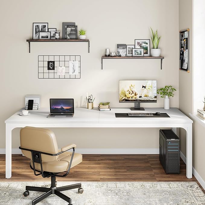 Tribesigns 78.7 Inches Extra Long Computer Desk 2 Person Desk, Double Long Desk, Workstaion for Home Office