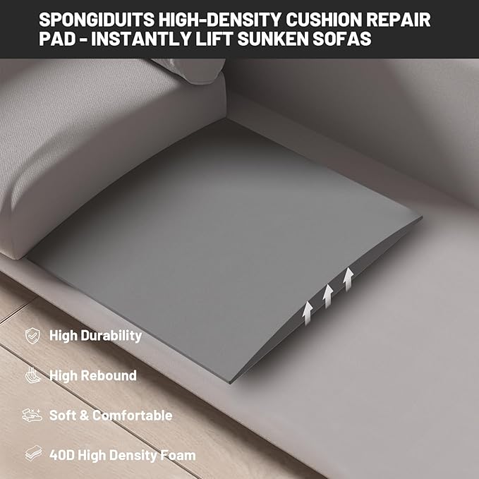 Couch Cushion Support for Sagging Seat - 20" x 20" High-Density Curved Foam Sofa Cushion Support Board, Couch Supporter for Under The Cushions, Grey Set of 3
