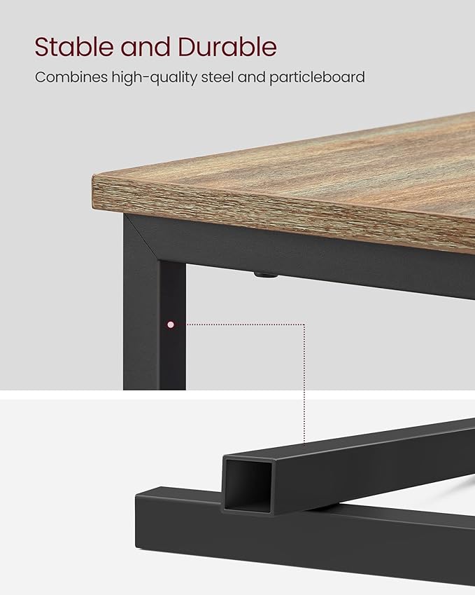 VASAGLE Side Table with Charging Station, Narrow End Table with 2 Drawers, Slim Nightstand and Bedside Table with Storage, for Small Spaces, Oak with Blue Grains and Black ULET321B60