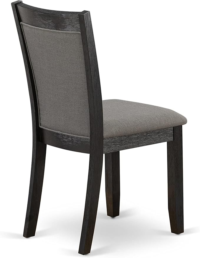 East West Furniture X627MZ650-5 5 Piece Dinette Set Includes a Rectangle Dining Room Table with X-Legs and 4 Dark Gotham Grey Linen Fabric Upholstered Chairs, 40x72 Inch, Multi-Color