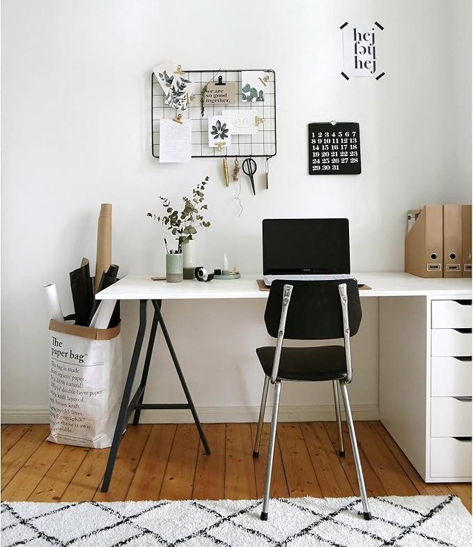Kaboon White Table Top 23.62" D x 55" W, Solid One-Piece Desktop, Universal Wood Countertop, Reversible Laminate Top, Double Desks, L-Desk DIY, for Home and Commercial