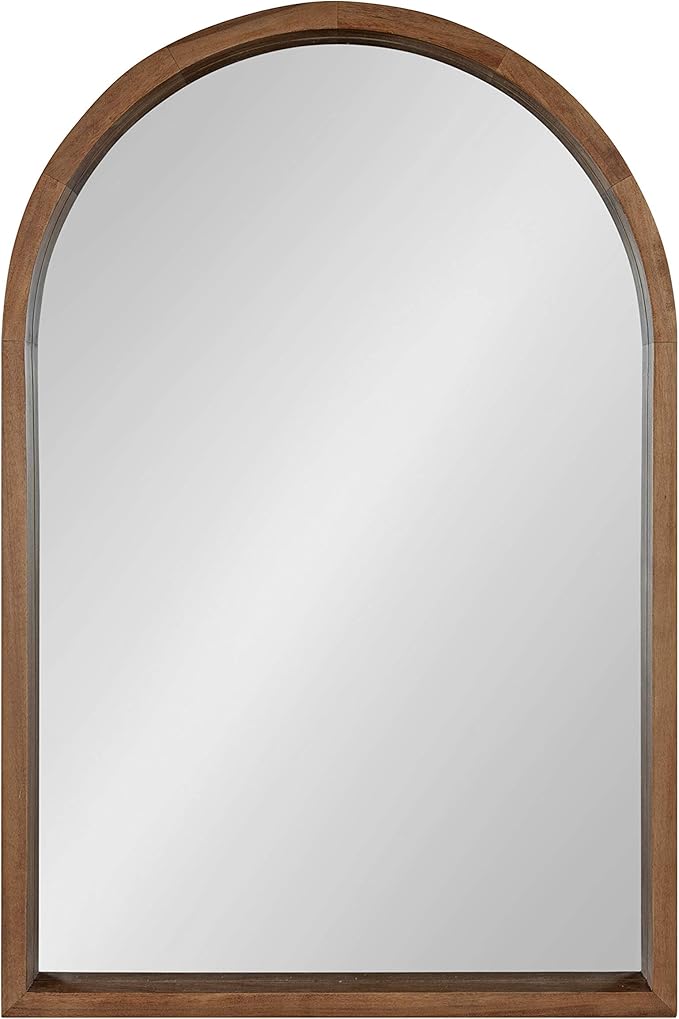 Kate and Laurel Hutton Rustic Arch Mirror, 20 x 30, Natural Rustic, Farmhouse Accent Mirror for Wall