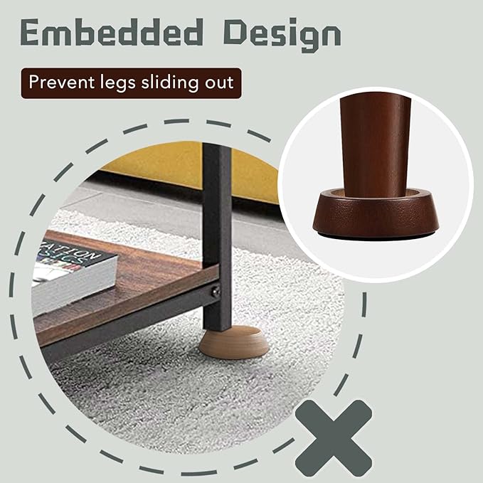 Bed Risers Wood Blocks - 1 Inch Circle Furniture Height Extenders Lifts for Sofa Couch Desk Chair Table Base Raising Space, Convenient Store and Cleaning, Pack of 4