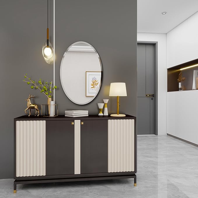 Oval Bathroom Mirror, 20X30 inch Oval Frameless Mirror, Frameless Mirrors for Bathroom,Beveled Bathroom Mirror.