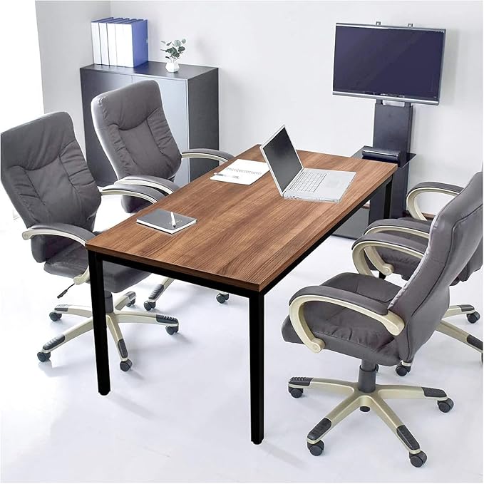 55 Inch Desk - Sturdy Metal Frame Computer Desk, Spacious Office Desk & Writing Desk with Easy Assembly, Durable Workstation for Home Office