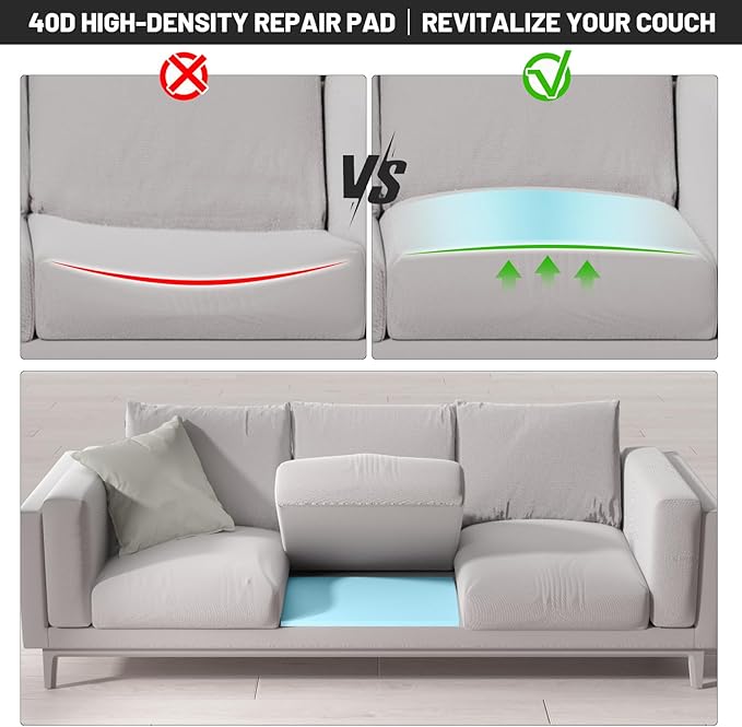 Couch Cushion Support for Sagging Seat - 20" x 20" High-Density Curved Foam Sofa Cushion Support Board,Couch Supporter for Under The Cushions,Blue Set of 2
