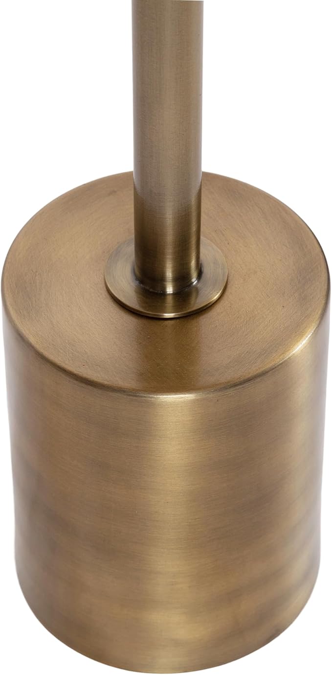 Kate and Laurel Xyler Modern Round Metal and Glass Drink Table, 10 x 10 x 24, Clear Glass and Antique Brass, Transitional Plant Pedestal Table for Use as Indoor Plant Stand or Small Bathtub Table