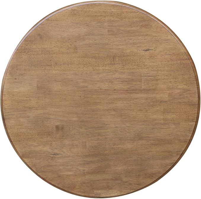 IC International Concepts 30" Round Top Pedestal Dining Table, 40.9" High, Hickory/Washed Coal