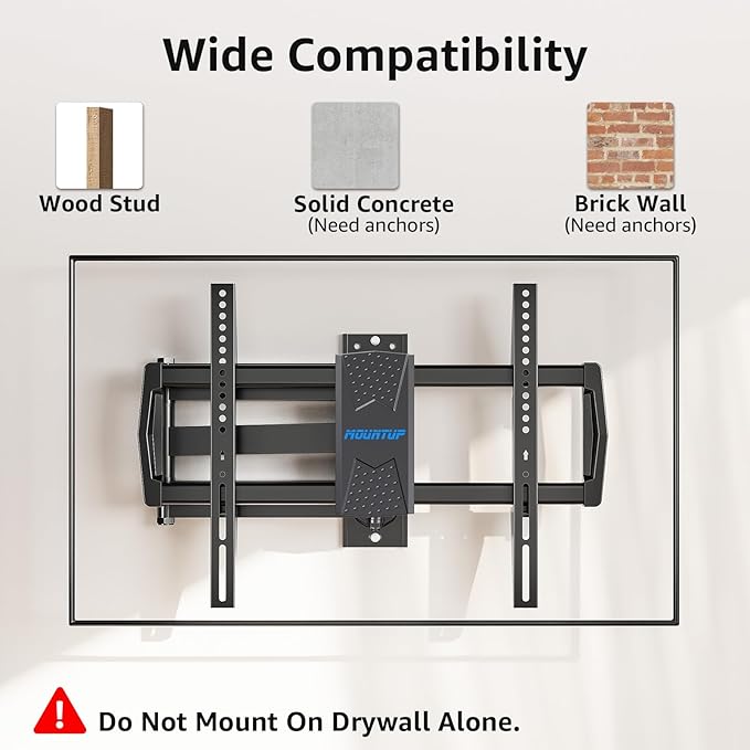 MOUNTUP Corner TV Wall Mount for Most 42-75 Inch TVs with 32” Long Extension, Long Arm TV Mount, Full Motion TVs Mount Swivel Articulating Mounts, MAX VESA 600x400mm, Holds up to 99 lbs MU0076