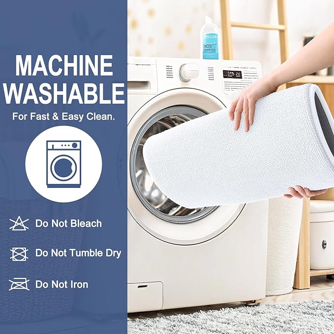 OLANLY Thick Memory Foam Bath Mat Rug 30x20, Extra Soft Absorbent Bathroom Rug, Quick Dry Bath Mats, Non-Slip, Machine Washable Carpet for Bathroom, Tub and Shower, Home Decor Accessories, White