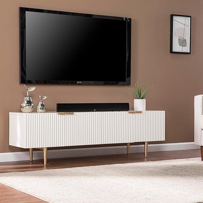 SEI Furniture Pilston Media Console, White