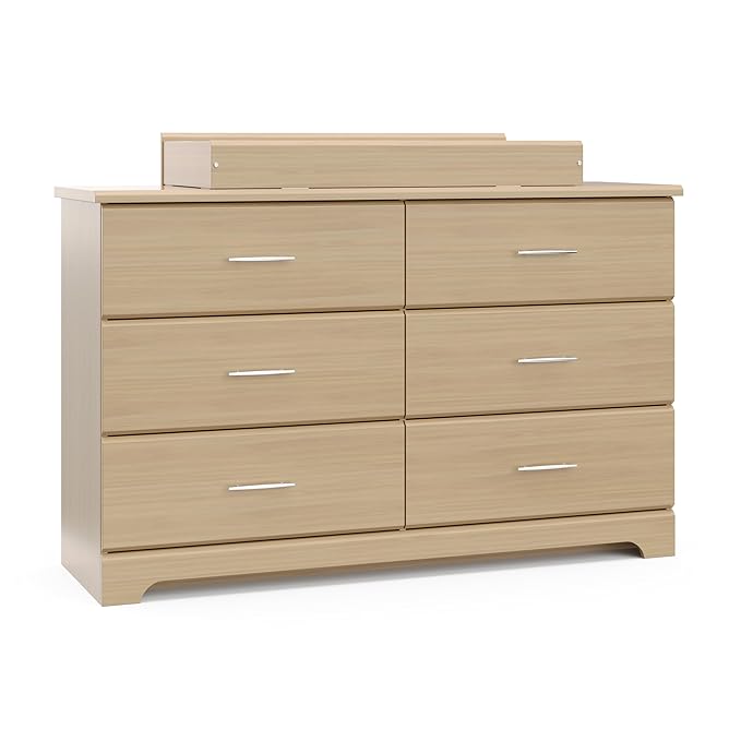 Storkcraft Brookside 6-Drawer Dresser (Driftwood) – GREENGUARD Gold Certified, Nursery & Kids Storage, Nursery Essentials, Kids Room Storage, Durable Bedroom Dresser