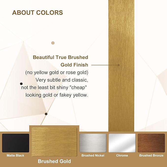 ANDY STAR 18" x 48" Full Length Wall Mirror, Large Brushed Gold Mirror for Bathroom, Rounded Corner Rectangle Body Mirror for Floor and Leaning