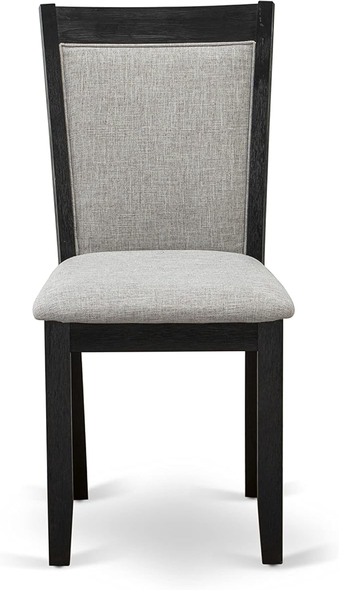 East West Furniture X627MZ606-5 5 Piece Dining Room Table Set Includes a Rectangle Kitchen Table with X-Legs and 4 Shitake Linen Fabric Parsons Dining Chairs, 40x72 Inch, Multi-Color