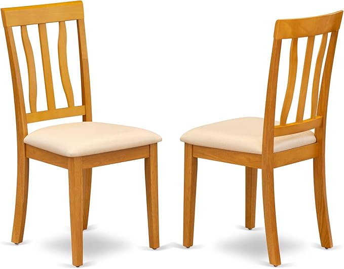 East West Furniture NDAN3-OAK-C 3 Piece Dining Table Set for Small Spaces Contains a Rectangle Dining Room Table with Dropleaf and 2 Linen Fabric Upholstered Chairs, 30x48 Inch, Oak