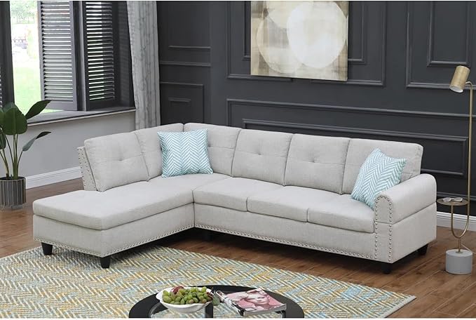 Evan Sectional Sofa for Living Room, Apartment, Bedroom, Office
