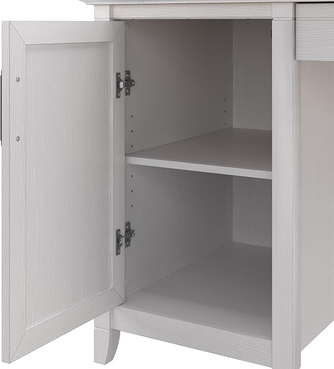 Bush Furniture Key West Computer Desk with Storage Farmhouse PC Table for Home Office in Pure White Oak 54W x 24D
