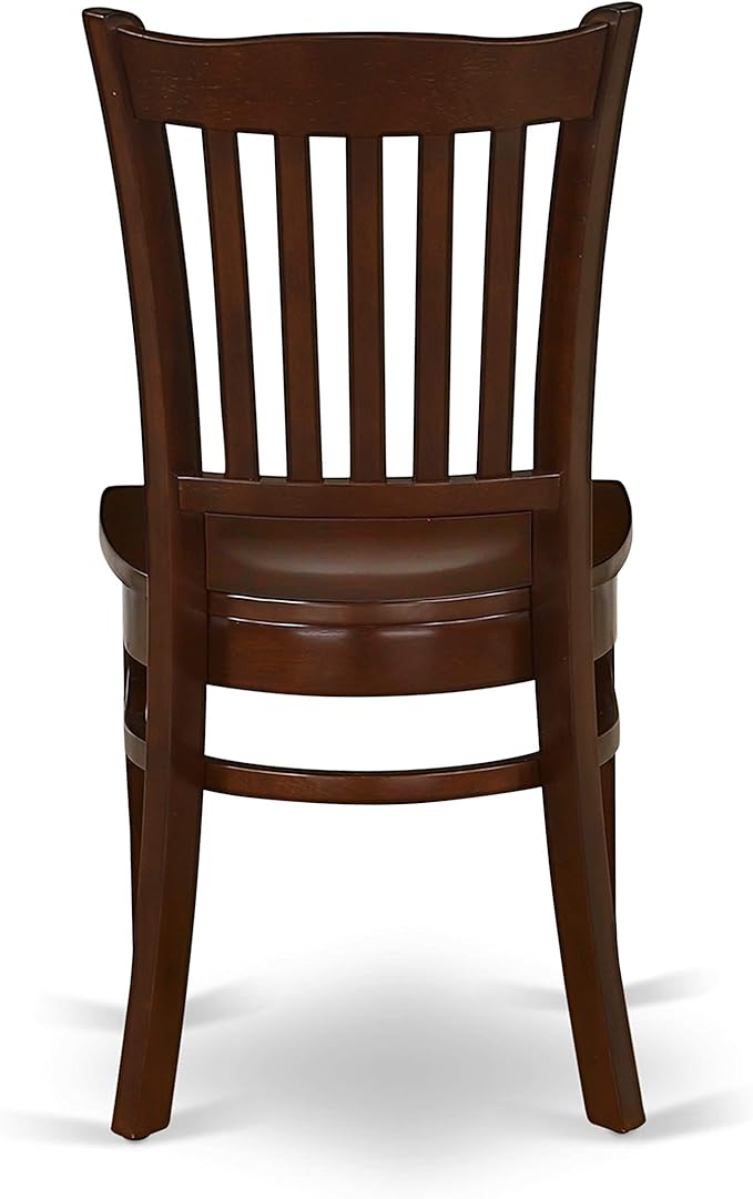 East West Furniture ANGR5-MAH-W 5 Piece Dining Room Table Set Includes a Round Kitchen Table with Pedestal and 4 Dining Chairs, 36x36 Inch, Mahogany