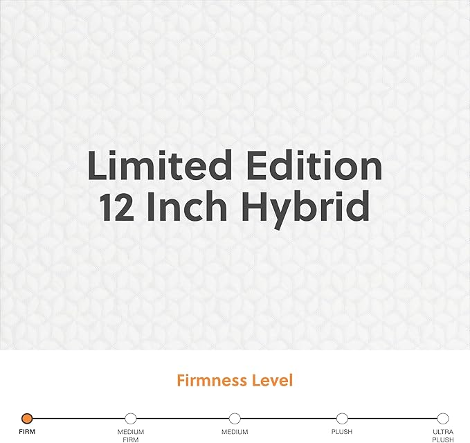 Signature Design by Ashley Limited Edition Firm 12 Inch Hybrid Mattress with Gel Memory Foam and Edge Support for Cool Sleep and Pressure Relief, Twin XL, Fiberglass Free, Mattress In A Box