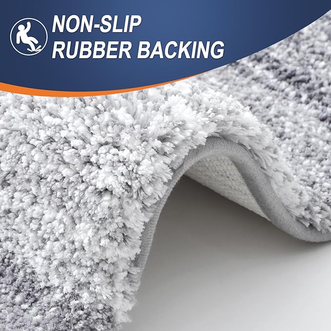 OLANLY Bathroom Runner Rugs 59x20, Extra Soft Absorbent Microfiber Bath Rugs, Rubber Backing, Quick Dry, Washable Bath Mats for Bathroom Floor, Tub and Shower, Home Decor Accessories, Light Grey