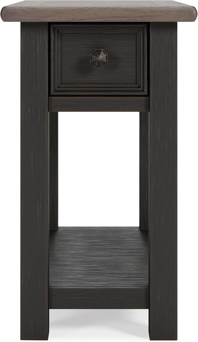 Signature Design by Ashley Tyler Creek Chair Side End Table, Light Brown & Whitewash