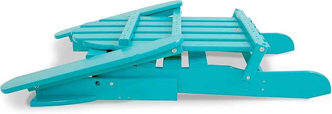 POLYWOOD AD5030AR Classic Folding Adirondack Chair, Height: 35.00" - Width: 29" - Depth: 35.00", Aruba