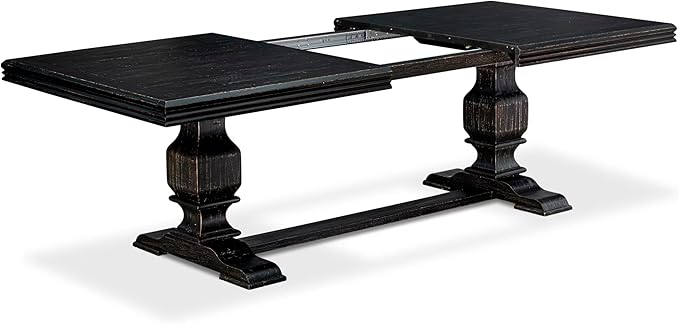 NKMA9-SBB-34, 9-pc Dining Table Set Consists of a Wooden Dining Table and 8 Dark Grey Polyester Fabric Parsons Chairs with Button Tufted Back, Sand Blasting Black Finish