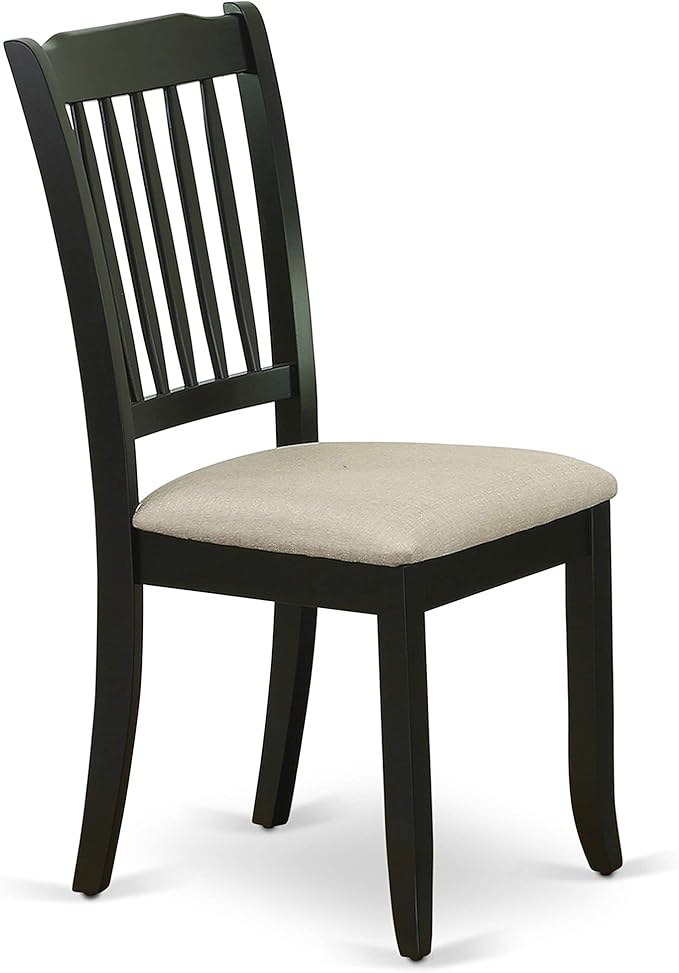 East West Furniture LGDA5-BLK-C 5 Piece Dinette Set Includes a Rectangle Dining Room Table with Butterfly Leaf and 4 Linen Fabric Upholstered Dining Chairs, 42x84 Inch, Black