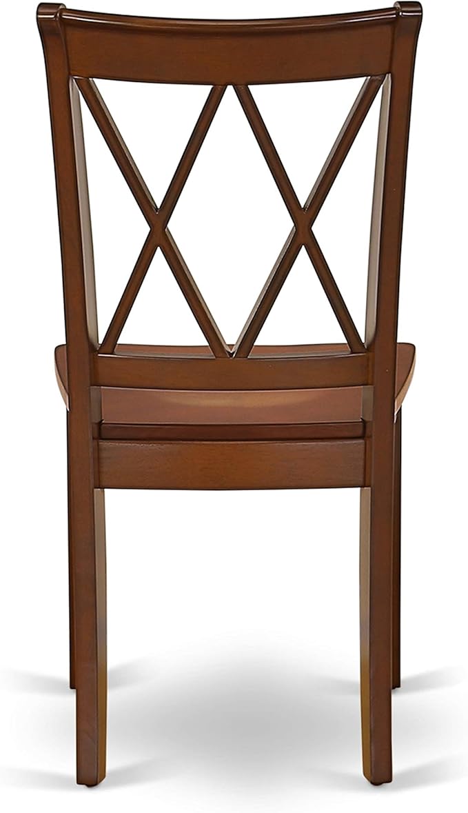 East West Furniture MLCL5-MAH-W 5 Piece Kitchen Table & Chairs Set Includes a Rectangle Dining Room Table with Butterfly Leaf and 4 Solid Wood Seat Chairs, 36x54 Inch, Mahogany