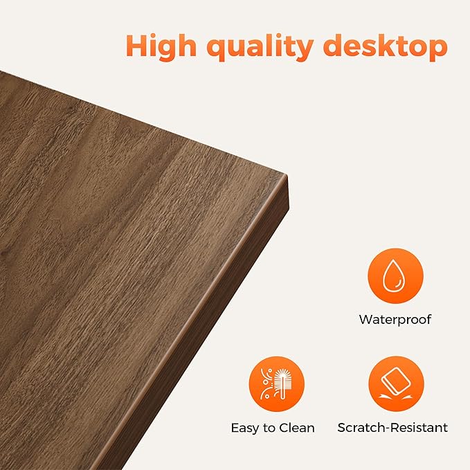 Rolling Computer Desk with Wheels, Gaming Desk for Small Spaces, Modern Simple Style Table for Home Office, Study Writing Table (Caster, Walnut, 32 inch)