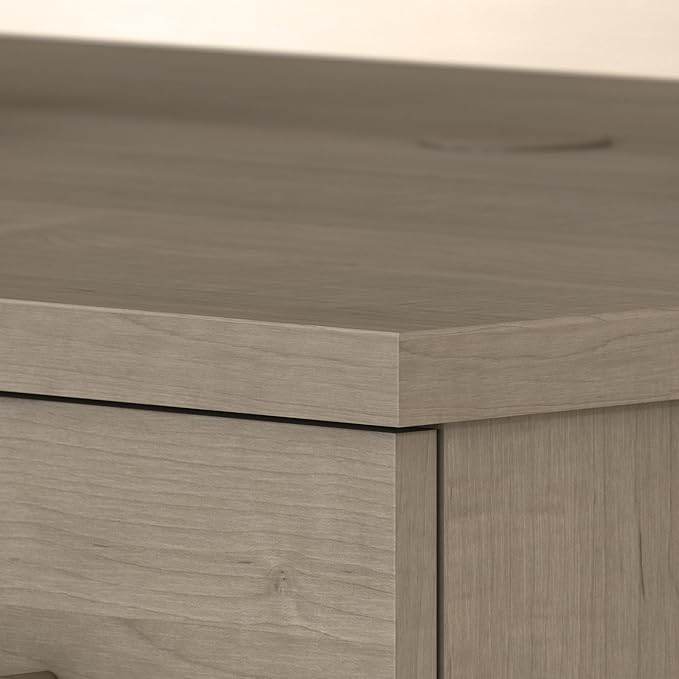 Bush Furniture Somerset 3 Position Sit to Stand L Shaped Desk with Hutch in Ash Gray Ergonomic Height Adjustable Standing Computer/Laptop Table for Home Office