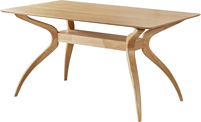 Christopher Knight Home Idalia Curved Leg Rectangular Dining Set, 5-Pcs Set, Natural Oak / Green Tea