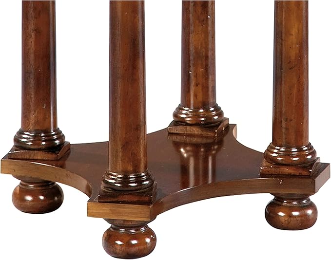 Hekman Furniture Bald Head Island Round Side Table – Macadamia Finish, Single Shelf, Sunburst Veneer Top with Raised Edge, Rustic American Cherry Veneers & Select Solids, Mid Century Home Furniture