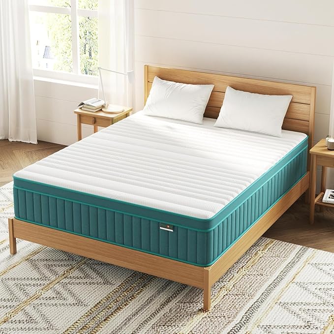 Firm Queen Mattress, 14 Inch Cooling-Gel Memory Foam & Pocket Spring Hybrid Mattress,Firm Feel,Bed Mattresses in a Box, CertiPUR-US Certified