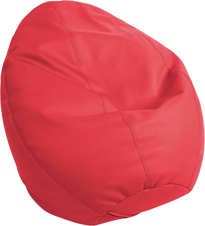 FDP SoftScape Dew Drop Bean Bag Chair with Supportive High-Back Design, For Kids, Teens and Adults, Alternative Seating for Dorms, Schools, Libraries, Daycares or Home - Red