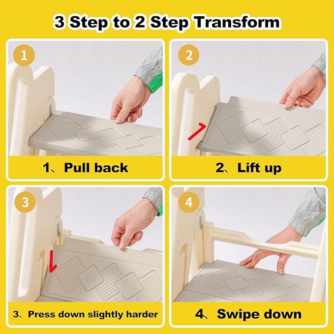 Kids Step Stool for Bathroom, Non-Slip Toddler Step Stool Kitchen Helper, 150lbs Load Bearing Foldable Toddler Tower for Kitchen Counter, Kids Stool for Bathroom Sink