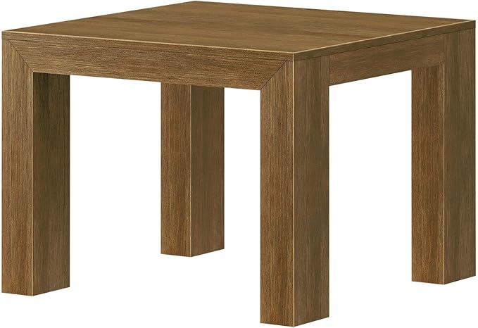 Plank+Beam Modern Square Corner Table, 32", Slim Side Table for Living Room, Mini End Table for Small Spaces, Bedside Night Stand, Pecan Wirebrush
