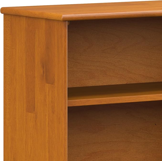 SIMPLIHOME Draper Bookcase - 30 inch Tall Solid Hardwood Low Bookshelf in Teak Brown, Mid-Century Modern Storage for Living Room, Study Room or Office with Tapered Legs and Wide Open Shelves