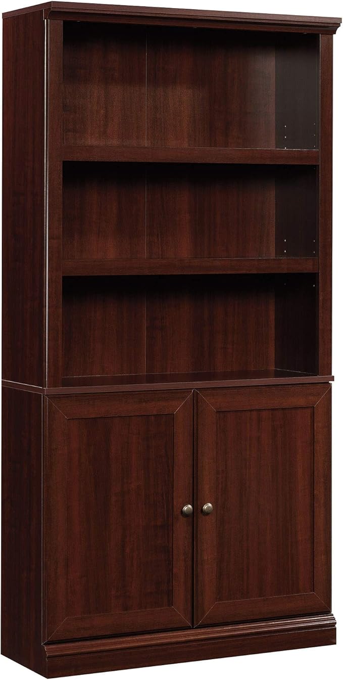 Sauder Miscellaneous Storage Bookcase With Doors/ book shelf, Select Cherry finish