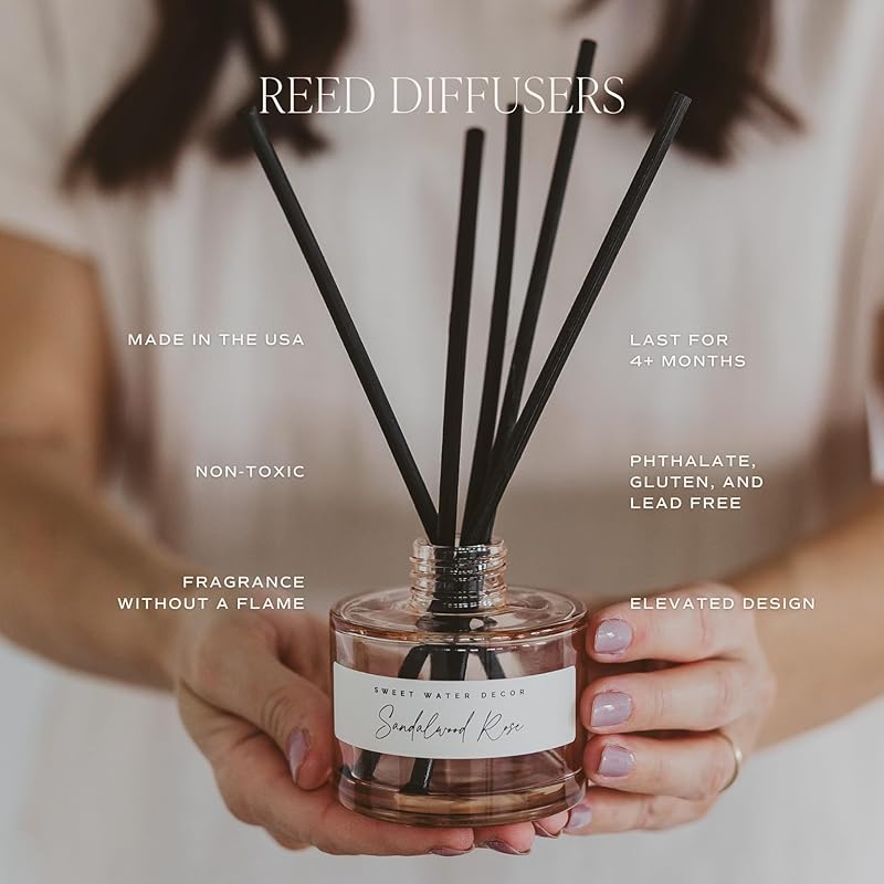 Sweet Water Decor Hello Fall Reed Diffuser, Cozy Autumn Home Scent with Apple Cider & Spice, Long-Lasting Non-Toxic Oil for Bedroom, Bathroom & Office, Fall Gift Set for Women, Lasts 4+ Months