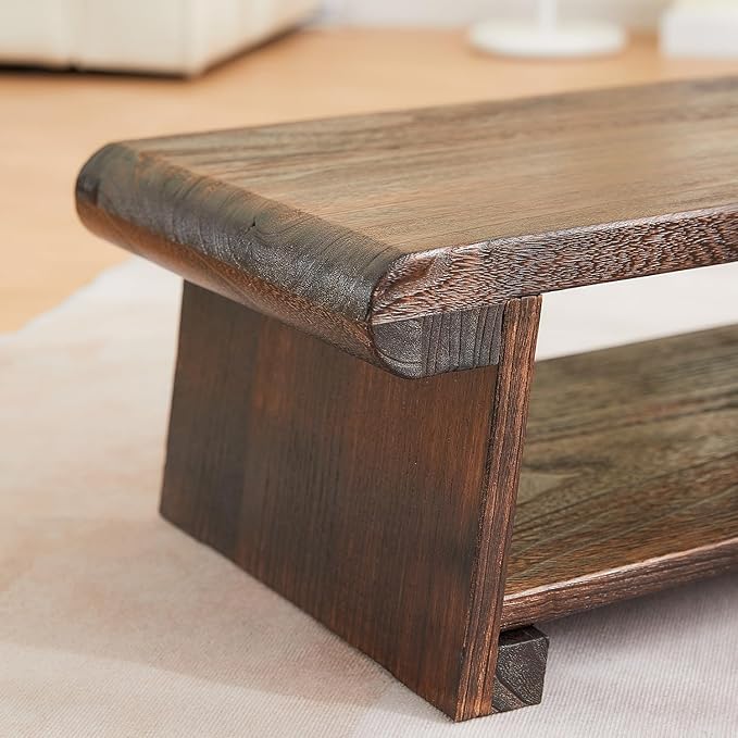 Folding Altar Table,Japanese Table for Sitting on The Floor,Low Wood Meditation Table,Foldable Floor Desk