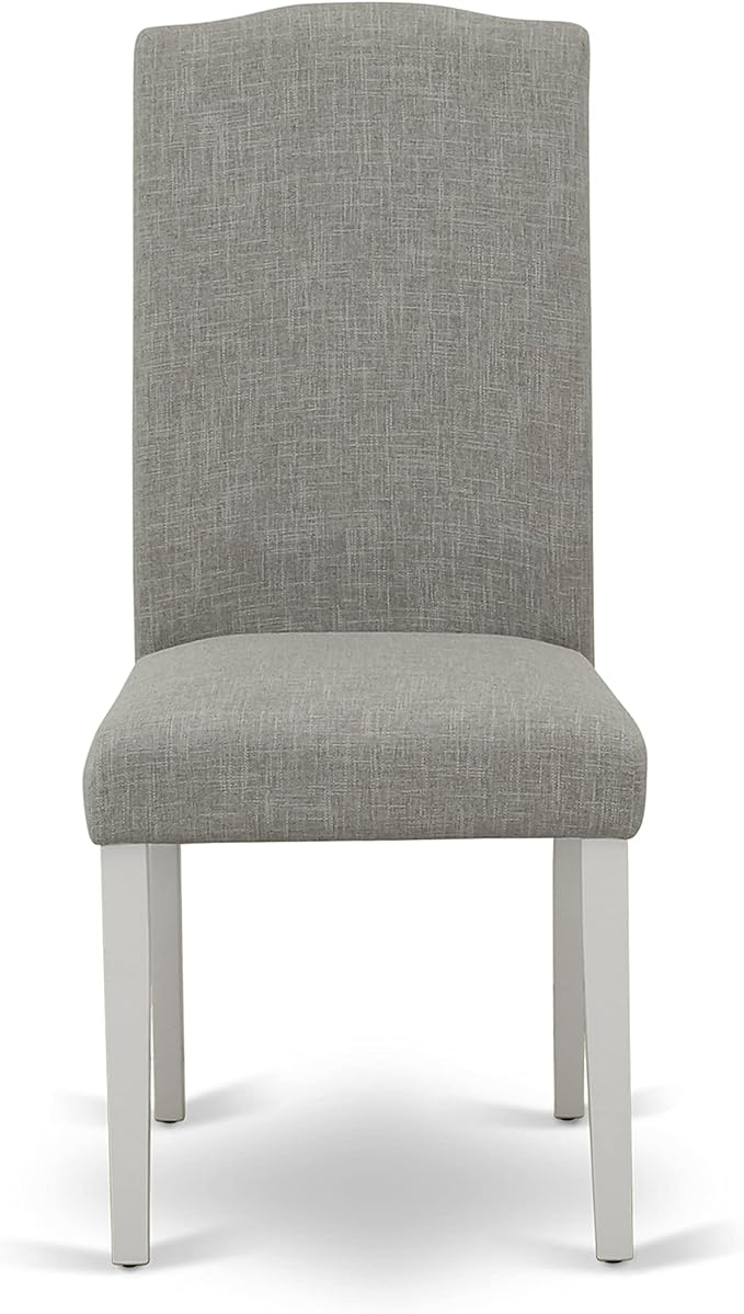 East West Furniture X097EN206-6 6 Piece Dining Set Contains a Rectangle Dining Room Table with X-Legs and 4 Dark Shitake Linen Fabric Parson Chairs with a Bench, 40x72 Inch, Multi-Color